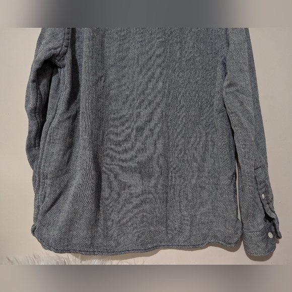 Levi's Jackson Worker Grey Herringbone Button Up Long Sleeve Shirt Size L/G - Picture 15 of 16